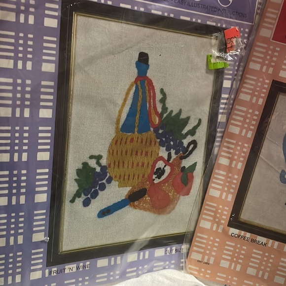 crewel craft coffe break & fruits and wine kit - Picture 2 of 4